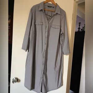 Striped button up dress